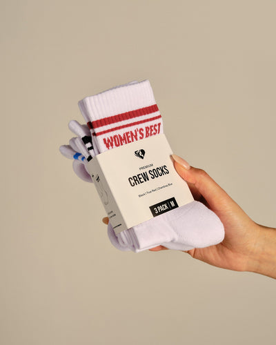 Premium Crew Stripe Socks (3PK) | True Red/Chambray Blue/Black