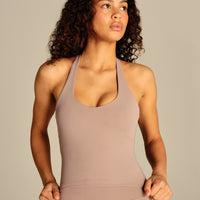 Essential Halter Tank | Mauve Taupe