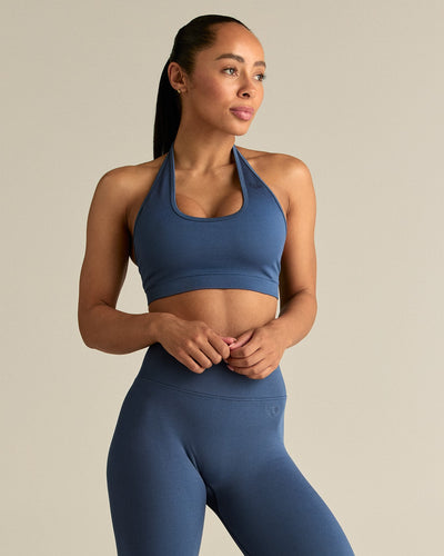 Motion Seamless Halter Bra | Blueberry