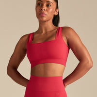 Power Seamless Open Back Mini Bra | Spicy Red