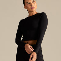 Cotton Contour Long Sleeve T-Shirt | Black