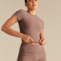 Cotton Contour Short Sleeve T-Shirt | Mocha