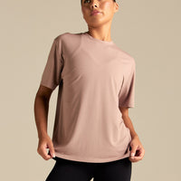 Comfort Oversized Hook Up T-Shirt | Mauve Taupe
