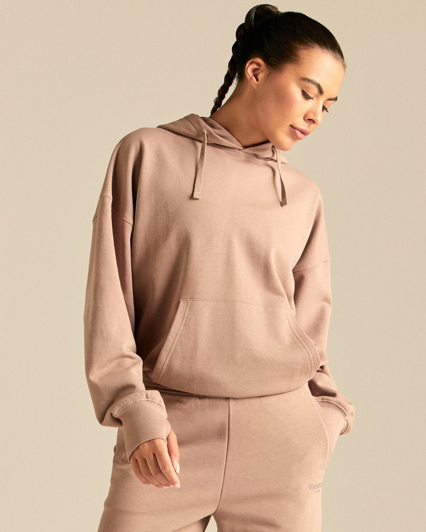 Comfort Oversized Hook Up Hoodie | Mauve Taupe