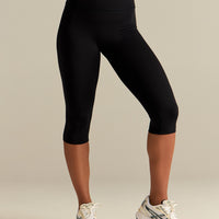 Essential High Waist Capri Leggings | Black