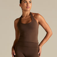 Essential Halter Tank | Cocoa