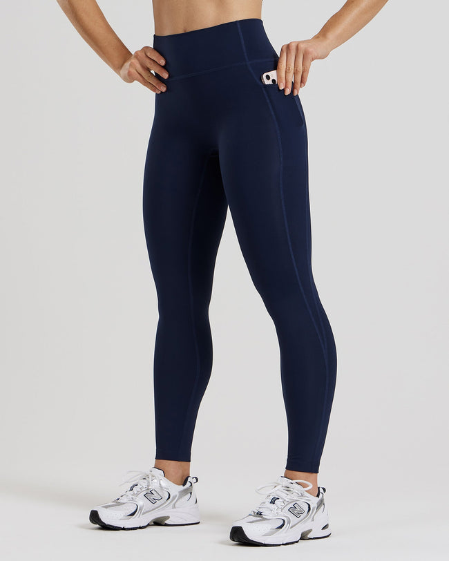 Essential High Waist Leggings with Pockets | Sapphire Blue
