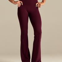 Essential High Waist Flared Leggings | Merlot