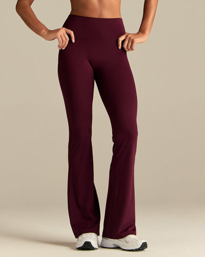 Essential High Waist Flared Leggings | Merlot