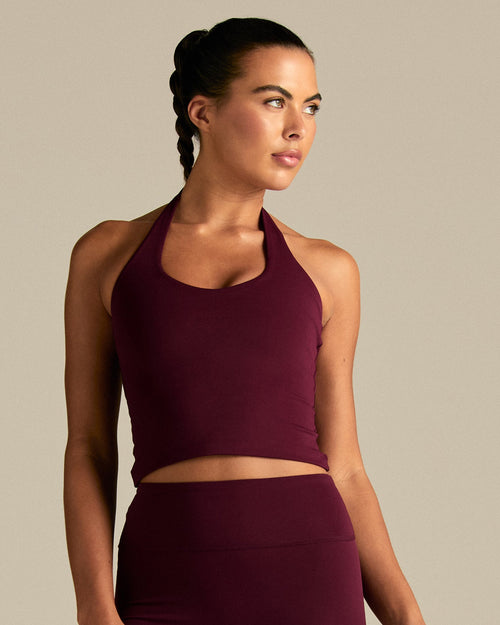 Essential Halter Tank | Merlot