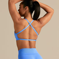 Define 2.0 Cross Back Bra | Chambray Blue