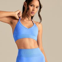 Define 2.0 Halter Neck Bra | Chambray Blue