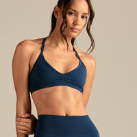 Define 2.0 Scrunch V-Neck Bra | True Navy
