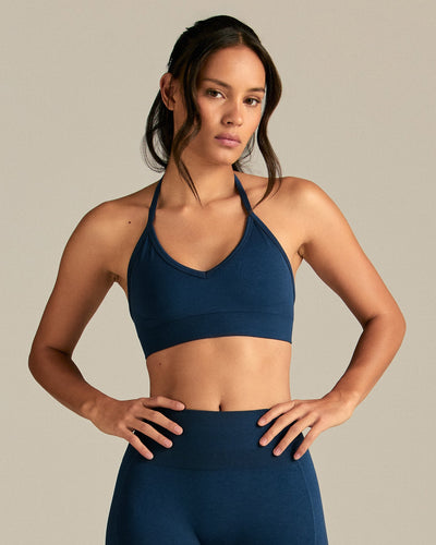 Define 2.0 Halter Neck Bra | True Navy