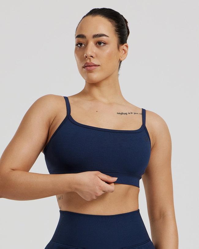 Motion Seamless Straight Neck Bra | Sapphire Blue