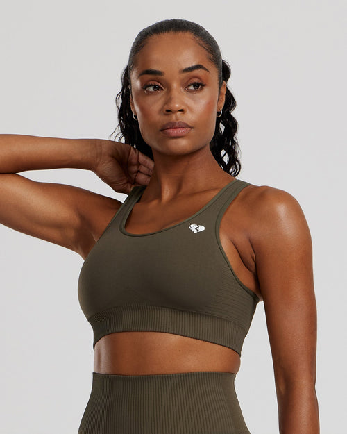 Power Adjustable Sports Bra | Dark Olive