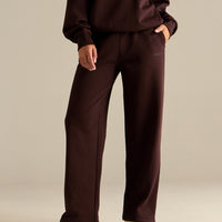 Comfort Cozy Straight Leg Joggers | Cafe Noir