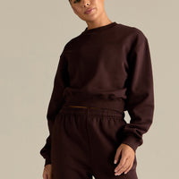 Comfort Outdoor Cropped Crew Neck | Cafe Noir