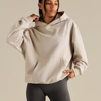 Comfort Oversized Health Club Graphic Hoodie | Stone