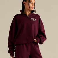Comfort Outdoor 1/4 Zip Graphic Sweat | Merlot
