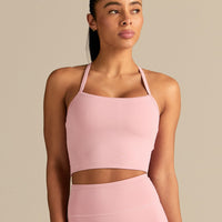 Essential Built-In Bra Crop Tank Top | Sweet Pink