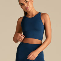 Essential Crop Tank Top | True Navy