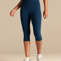Essential High Waist Capri Leggings | True Navy