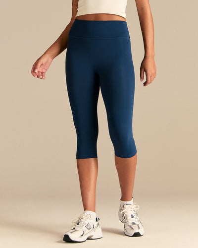 Essential High Waist Capri Leggings | True Navy