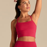 Essential Built-In Bra Crop Tank Top | Strawberry Kiss