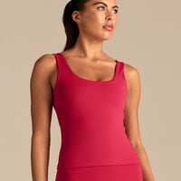 Essential Built-In Bra Scoop Back Tank | Strawberry Kiss
