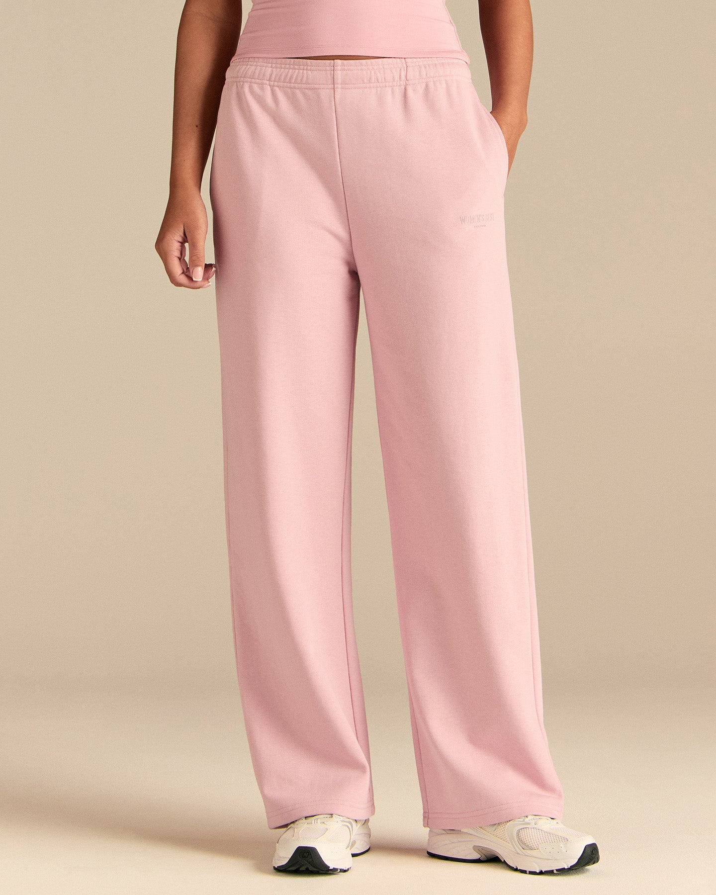 Comfort Lightweight Straight Leg Mid Waist Joggers | Sweet Pink