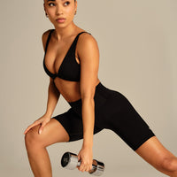 Power Enhanced High Waist Cycling Shorts | Black