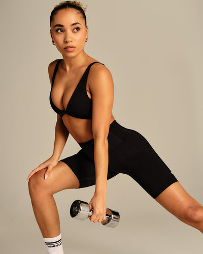 Power Enhanced High Waist Cycling Shorts | Black