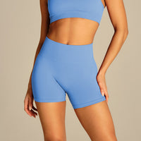 Power Enhanced High Waist Shorts | Chambray Blue