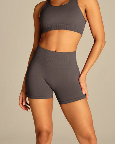 Power Enhanced High Waist Shorts | Slate Grey