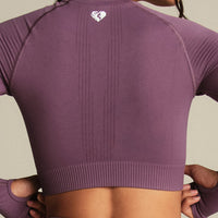 Power Long Sleeve Crop Top | Dusk Plum