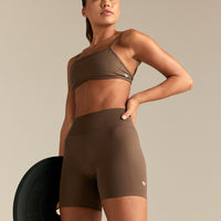 Emphasize Mid Waist 5" Shorts | Milk Chocolate