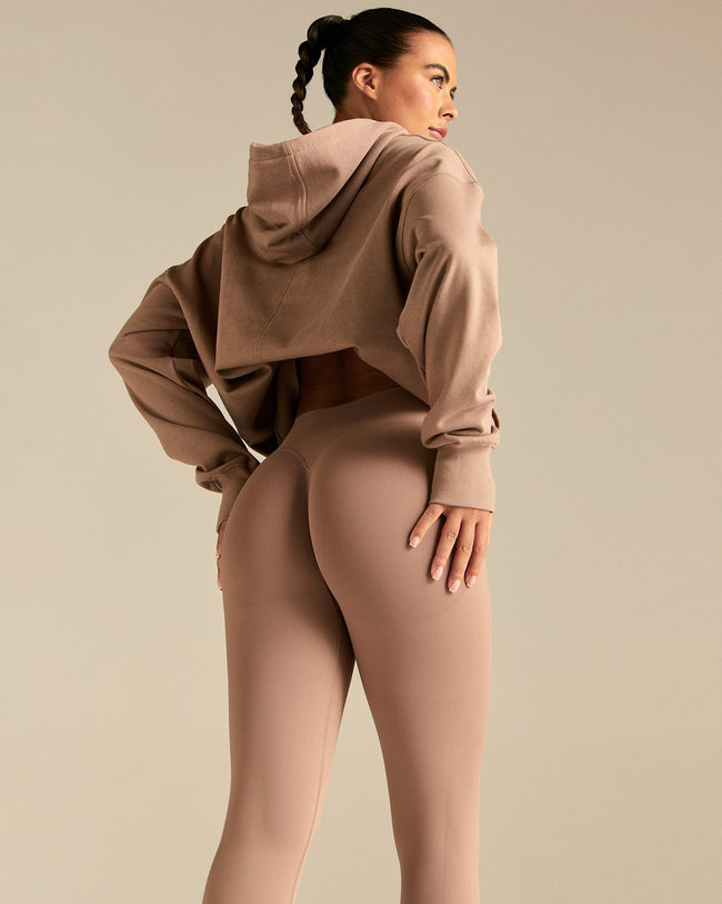 Comfort Oversized Hook Up Hoodie | Mauve Taupe