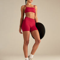Emphasize Mid Waist 5" Shorts | Candy Apple