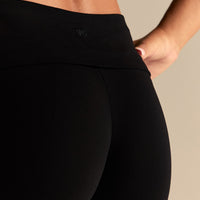 Cotton Contour Fold Over Shorts | Black