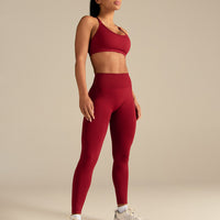 Define 2.0 High Waist Scrunch Leggings | True Red