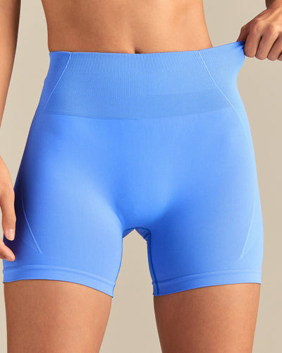 Define 2.0 High Waist Scrunch Shorts 4" | Chambray Blue