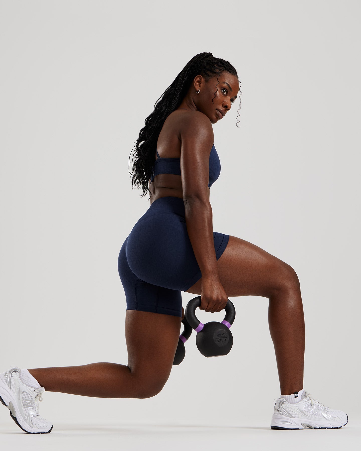 Define 2.0 High Waist Scrunch Shorts 4" | Sapphire Blue