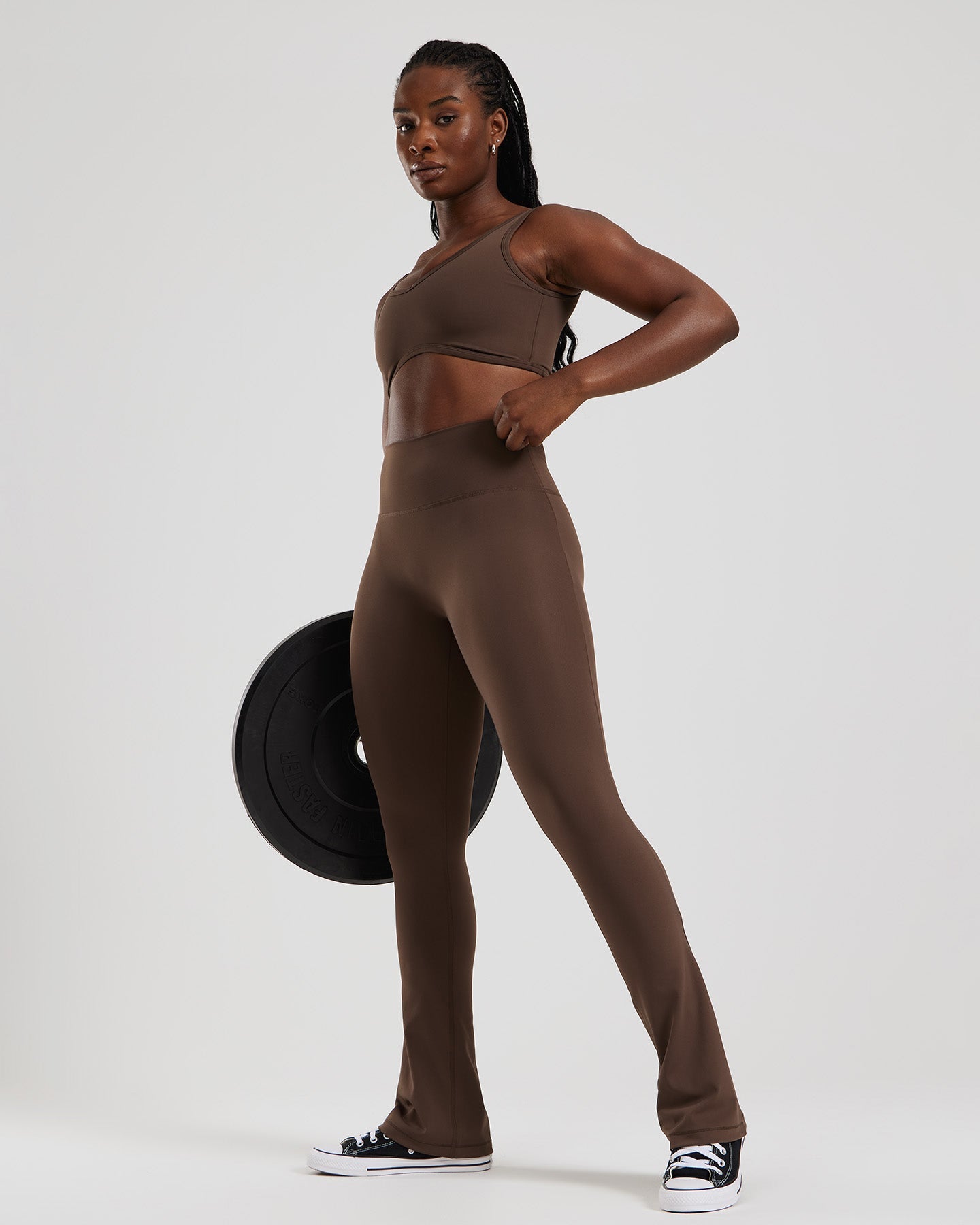 Essential High Waist Mini Flared Leggings | Cocoa