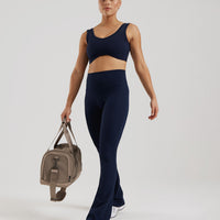 Essential High Waist Mini Flared Leggings | Sapphire Blue