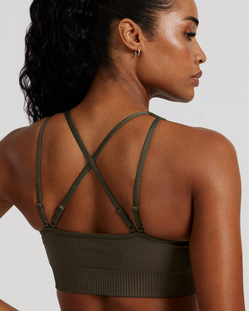 Power Adjustable Sports Bra | Dark Olive