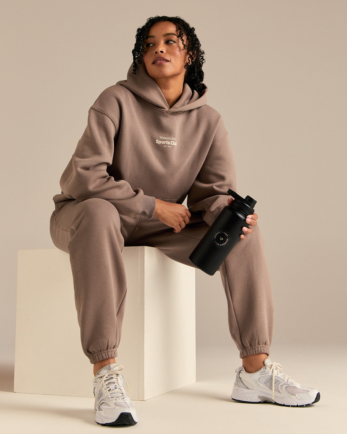 Comfort Oversized Sports Club Hoodie | Taupe Grey