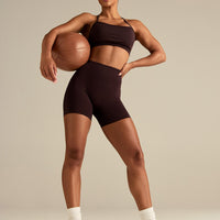 Define 2.0 High Waist Scrunch Shorts 4" | Cafe Noir