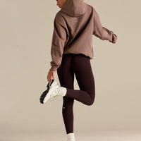 Comfort Oversized Health Club Graphic Hoodie | Mocha