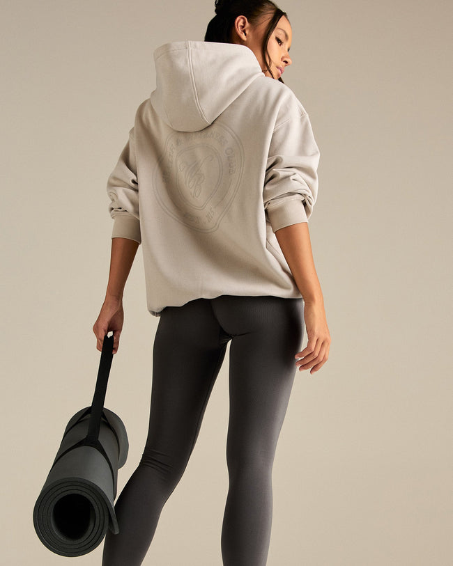 Comfort Oversized Health Club Graphic Hoodie | Stone